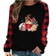 thumbnail image 2 of Puntoco Camiseta de manga larga con estampado de cuadros y cuello redondo para mujer Puntoco Puntoco-2222, 2 of 9