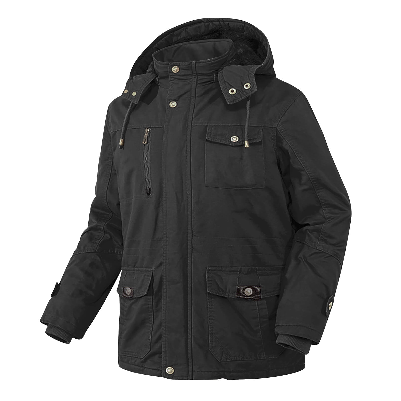 Men's Winter Jacket Windproof Sherpa Lined Fleece Windbreaker Coat Warm