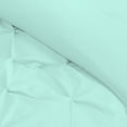thumbnail image 6 of 3 Piece New Half Pinch Pleated Pattern Comforter Set, 800 TC, 100% Egyptian Cotton, Oversized Super King Size Aqua Blue Solid, 6 of 6