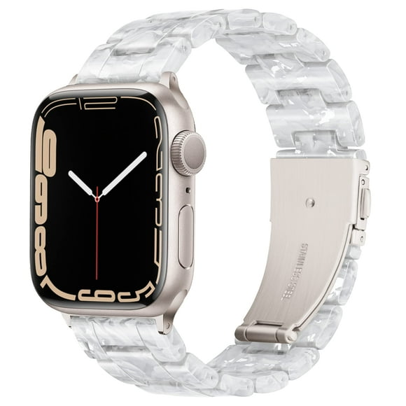 Light Apple Watch Band-Fashion Resin Apple Watch Series 10 Series 9 Series 8 band iWacth Bands Apple Watch Bands for Women Compatible with Apple Watch Series 10 9 8 7 SE 6 5 4 3 1 Ultra 2 1-Snow White