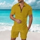 thumbnail image 1 of WILLBEST Trajes Casuales de Hombre Cortos para Salidas Informales, Conjunto de Corte Entallado, Material Transpirable, Primavera y Verano para Cualquier Ocasión., 1 of 4