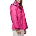 thumbnail image 2 of Lovskoo Women's Rain Jacket Hooded Technical Fleece Lined Casual Waterproof Windbreaker Outdoor Diving Jacket Thick Plush Cotton Jacket Long Sleeve Winter Climbing Jacket Hot Pink, 2 of 4