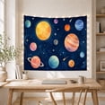 thumbnail image 4 of Planets Against Deep Navy Sky Whimsical Watercolor for Astronomy Fans, Celestial Art Print, Birthday Gift, Tapestry Wall Hanging for Bedroom and Living Room, 4 of 6