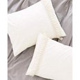 thumbnail image 2 of FLBER White Pillowcases Tassel Sham Cotton Pillow Covers,Set of 2 (19.7in x35.5in), 2 of 4
