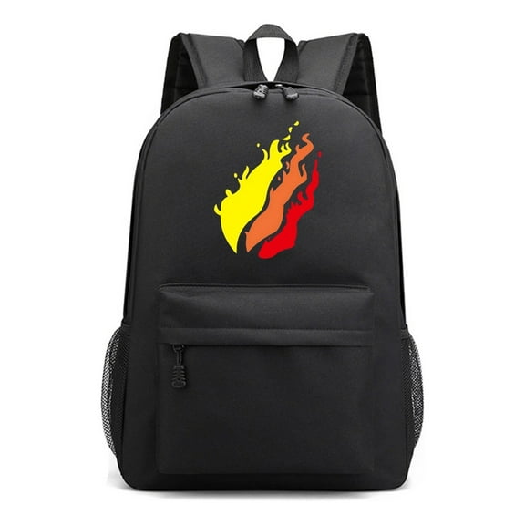 Preston Playz Print Black School Backpack, Cute Cool Anime Gaming Laptop Daypack for Elementary Students, Lightweight Travel Bag with Large Capacity