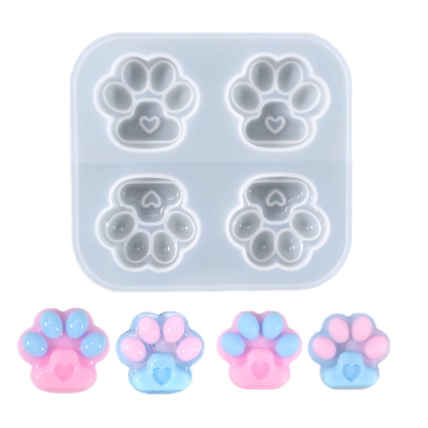 Molde de silicona con forma de pata de perro y pata de gato, moldes de resina con estampado de pata de corazón de amor, molde para Fondant de caramelo de Chocolate para la fabricación de joyas Sincero Hogar