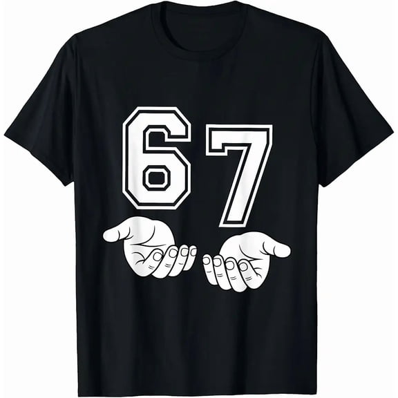 Vintage Varsity Number 67 Graphic for Unisex Short Sleeve Tee