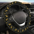 thumbnail image 4 of Uemuo Hohey Bee Golden Embroidery Printed Car Elastic Steering Wheel Cover - Universal Car Accessory for Diverse Cars Anti-Slip, and Comfortable- 15", 4 of 8