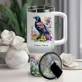 thumbnail image 2 of Custom Raven Lover Gift Tumbler 40oz – Personalized Travel Mug with Handle and Straw – Cute Animal Present for Girls Women Birdwatchers Birthday or Christmas, 2 of 6