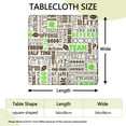 thumbnail image 2 of Green Brown Football Words Pattern Square Fitted Tablecloth with Elastic Edge,Square Table Cover,Washable Elastic Table Cover for Home Kitchen Party Decor 34"x34", 2 of 6