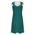 thumbnail image 4 of Honeeladyy Mini Dresses for Women Summer Sleeveless Print Beach Dress A Line Strap Vacation Sundresses Green S, 4 of 5