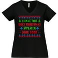 thumbnail image 3 of Inktastic I Make This Ugly Christmas Sweater Look Good Women's Plus Size V-Neck T-Shirt, 3 of 5