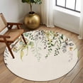thumbnail image 2 of Round Rug 7Ft Washable Non-Slip, Eucalyptus Leaves Circle Area Rugs for Living Room Bedroom, Green Summer Botanical Rustic Indoor Floor Mats Carpet Runner for Home Decor Aesthetic, 2 of 8
