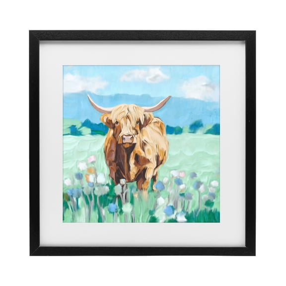 Stupell Industries Rustic Lodge Blue Sky Highland Black Framed Print Under Glass, 16 x 16, by Kim Allen