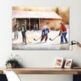 thumbnail image 2 of Designart Kids Playing Hockey On Ice Rink III Canvas Wall Art, 2 of 5