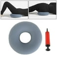 thumbnail image 4 of Donut Pillow for Tailbone Pain & Hemmoroid & Bed Sores. 15" Coccyx Donut Seat Cushions, Donut Inflatable Seat Pad with Air Pump - Gray, 4 of 10