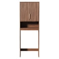 thumbnail image 3 of Ktaxon Fluted Over the Toilet Bathroom Storage Cabinet  with 2 Doors & 3 Storage Shelves Space Saver, Walnut, 3 of 9