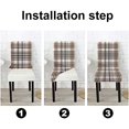 thumbnail image 3 of Chair Covers Coffee Color Checkered Washable Chair Cover Set of 6 Elastic Chair Cover for Kitchen Home or Party, 3 of 4