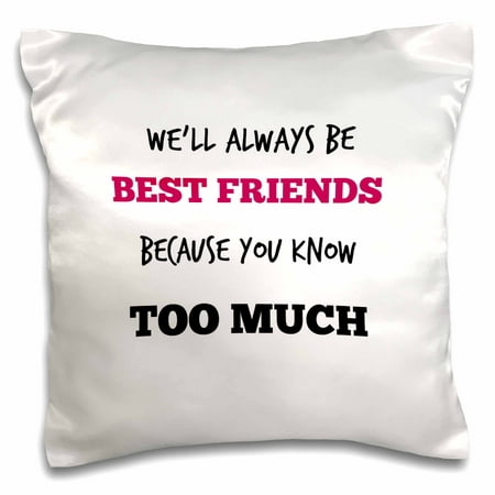 3dRose Best friends. Friendship. Saying. Quotes. - Pillow Case, 16 by