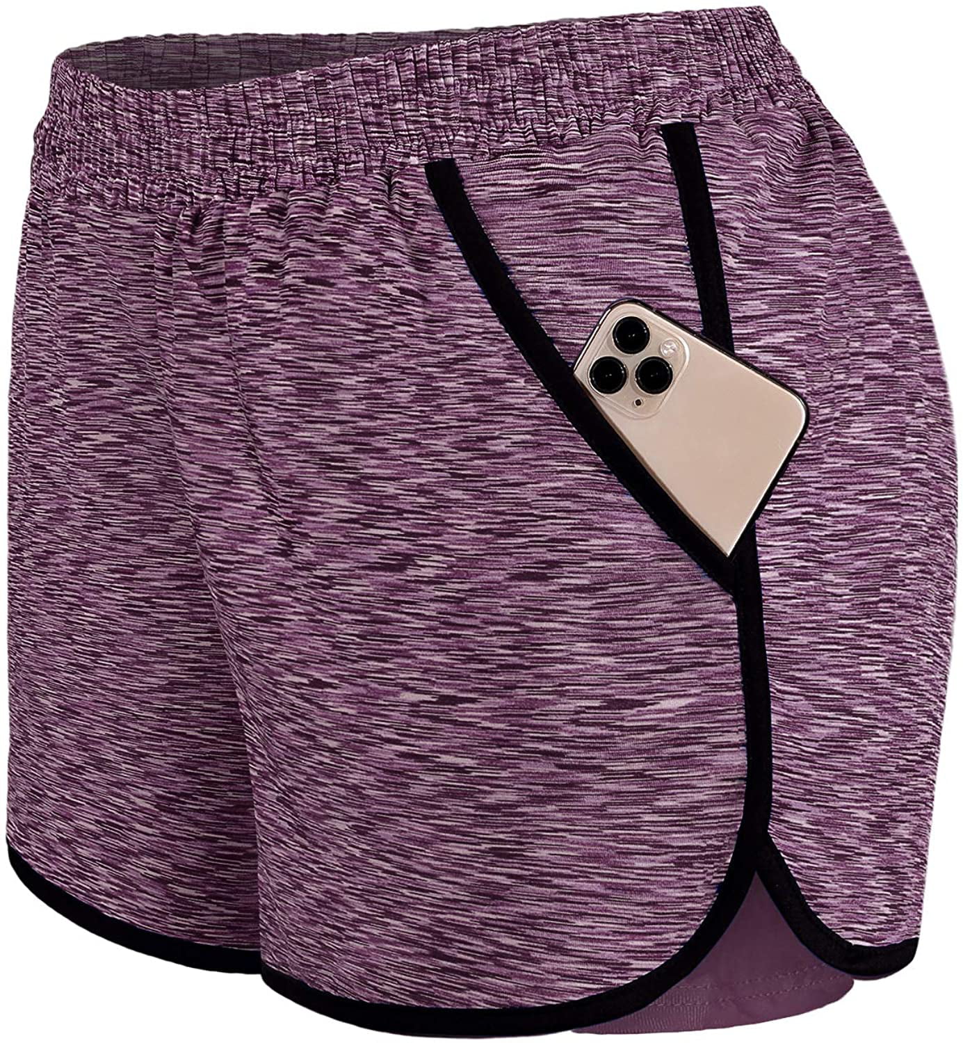 Fashion Short Trousers Sport Shorts Sport Shorts lilac flecked casual look 