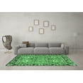 thumbnail image 3 of Ahgly Company Indoor Round Oriental Emerald Green Traditional Area Rugs, 4' Round, 3 of 4