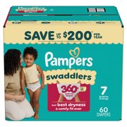 Pampers Swaddlers 360 Baby Diapers Size 7, 60 Count (Select for More Options)