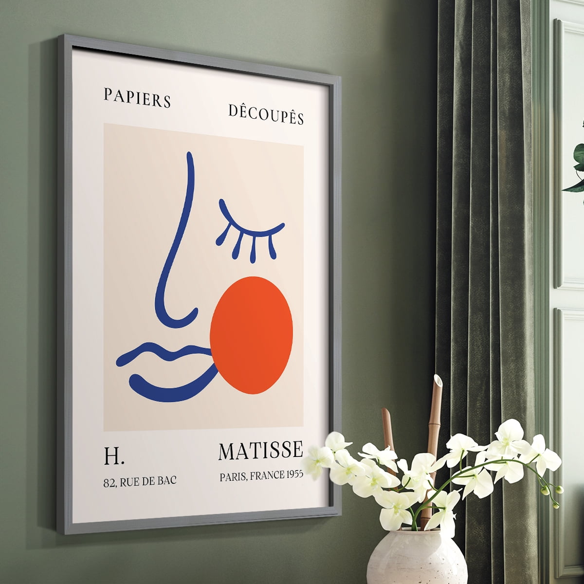 Matisse CLIX Framed Print in Gray Solid Wood 22 x 28 Framed Print