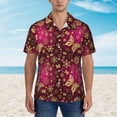 thumbnail image 2 of Fuzoiu Golden Snowflakes And And Butterflies Print Hawaiian Shirt for Men, Summer Beach Casual Short Sleeve Button Down Shirts, Men’s Beach Summer Shirts with Pocket,X-Large, 2 of 7