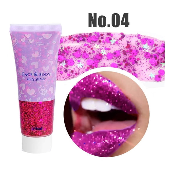 Mermaid Scale Glitter Gel for Face Body & Lips - Long Lasting Sparkling Iridescent Chunky Glitter Makeup, Eye Shadow & Highlighter for Stage Festival Party