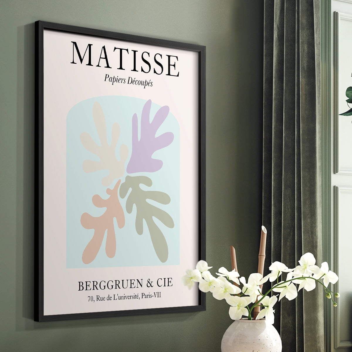 Matisse DVI Framed Print in Black Solid Wood Framed Print No Nail Hanging