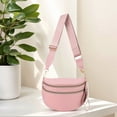 thumbnail image 6 of Deal! Nylon Crossbody Bag Zipper Bum Bag Spacious Sling Shoulder Bag For Women Decor Bag (Pink), 6 of 10