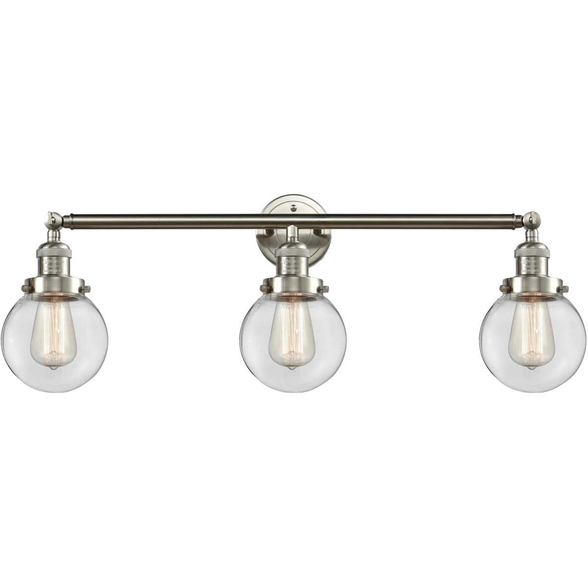 Bathroom Vanity 3 Light Fixtures With Brushed Satin Nickel Finish Cast