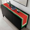 thumbnail image 5 of Watermelon Table Runner 90 Inches Long, Red Summer Fruits Watercolor Green Striped Kitchen Coffee Dining Table Decoration for Home Party Birthday Wedding Home Decor 13x90 Inches, 5 of 8