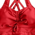 thumbnail image 4 of UPPADA Women's Tankini Sets Two Piece Swimsuit V Neck Sleeveless Straps Swimwear Tummy Control Push Up Bra Bathing Suit Cute Summer Swimdress with Brief Clearance on Sale Red,XXXXL, 4 of 5