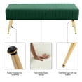 thumbnail image 6 of Furniliving Velvet Ottoman Bench  Modern Upholstered Bench  Indoor Entryway  Bench, Dark Green, 6 of 9