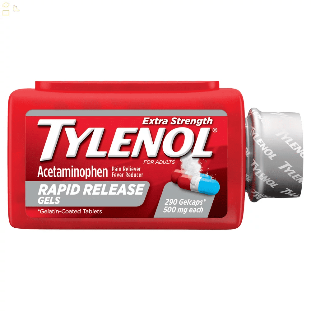 Tylenol Rapid Release Extra Strength Acetaminophen 500 Mg, Pain & Fever Relief, 290 Gelcaps