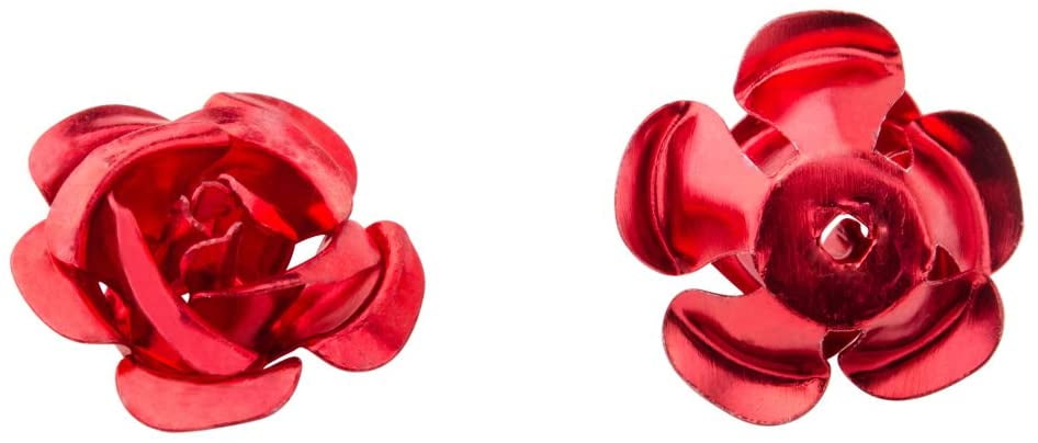 100pcs 6mm Rose Flower Aluminum Spacer Beads For Bracelet Jewelry Making 
