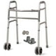 thumbnail image 1 of Andador plegable bariátrico de alta resistencia con ruedas para adultos mayores. Incluye ruedas delanteras extra anchas (2 ruedas de 5 pulgadas) y 2 pares de deslizadores traseros gratuitos. Tamaños r, 1 of 5