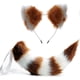 thumbnail image 1 of Cola y orejas, juego de orejas y cola de mapache, lobo y gato, cola de piel de animal, diademas con orejas, disfraz de Halloween y Navidad (marrón+blanco) Sailing Electrónica, 1 of 5