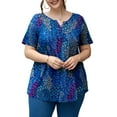 thumbnail image 2 of a.Jesdani Women's Plus Size Tunic Tops Short Sleeve V Neck Casual Blouses M-4X, 2 of 10