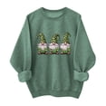 thumbnail image 2 of Funny St Patricks Day Sweatshirt Women Leopard Gnomes Graphic Pullover Long Sleeve Crewneck Tops Cute Irish Shirt, 2 of 6