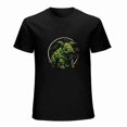 thumbnail image 2 of Green Triangle Dragon T-shirt Cartoon T-shirt Dinosaur T-shirt Unisex tees Gift shirt, 2 of 5