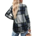 thumbnail image 4 of Womens Long Sleeve Plaid Shirts Fall Fashion Tunic Tops Outfits Dressy Casual Loose Blouses, 4 of 5