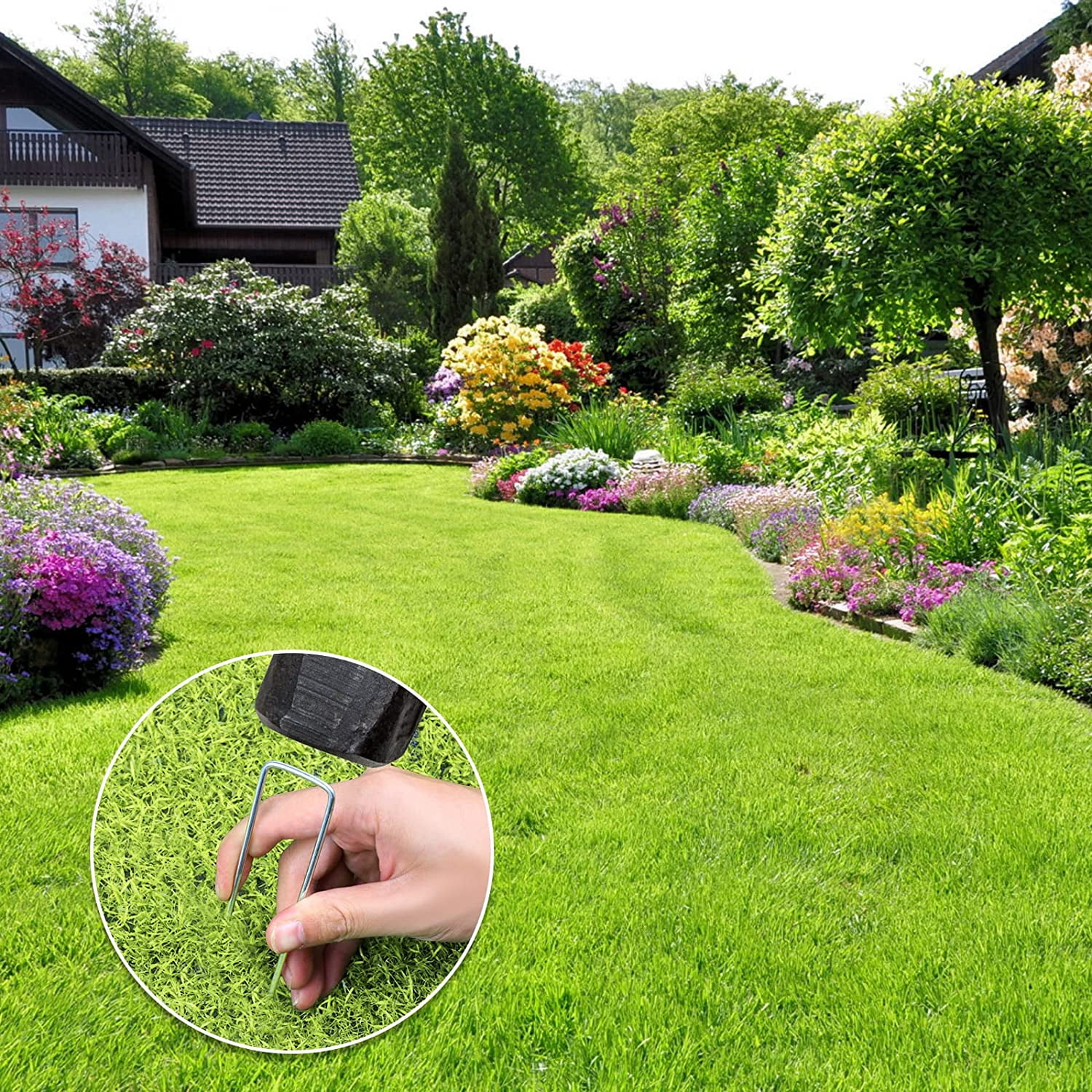100 Pack Garden Stakes, U-Shaped Tent Stakes, Galvanized Landscape Staples, Ground Stakes, for Landscaping Securing Weed Barrier Fabric, Irrigation Tubing, Holding Fence, Tarpaulin