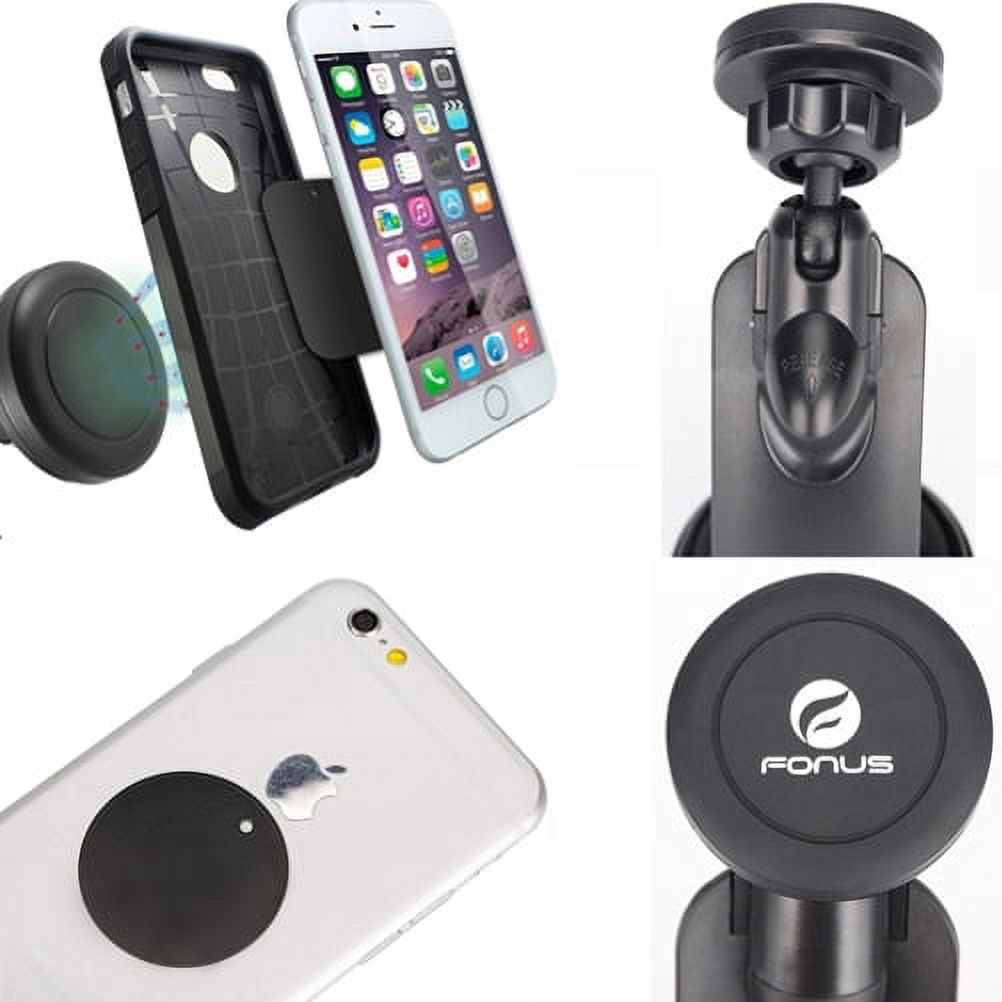 For LG V60 ThinQ Phone - Magnetic Car Mount, Holder Dash Windshield Swivel Strong Grip Strong Magnets for LG V60 ThinQ 5G - image 4 of 11