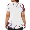 thumbnail image 5 of Iaqnaocc Patriotic Scrubs for Women 4th of July American Flag Stars Nurse Uniforms Trendy V Neck Side Slits Scrub Shirt July 4th Celebration Short Sleeve Nursing Scrubs with Pockets Red 5XL, 5 of 5