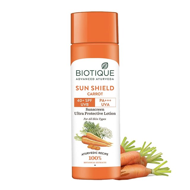 Biotique Loción Solar Rostro y Cuerpo SPF 40 - Zanahoria 120ml