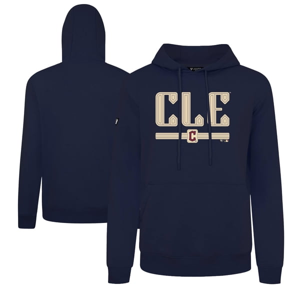Men's Levelwear  Navy Cleveland Guardians City Connect Podium Back Splash Pullover Hoodie