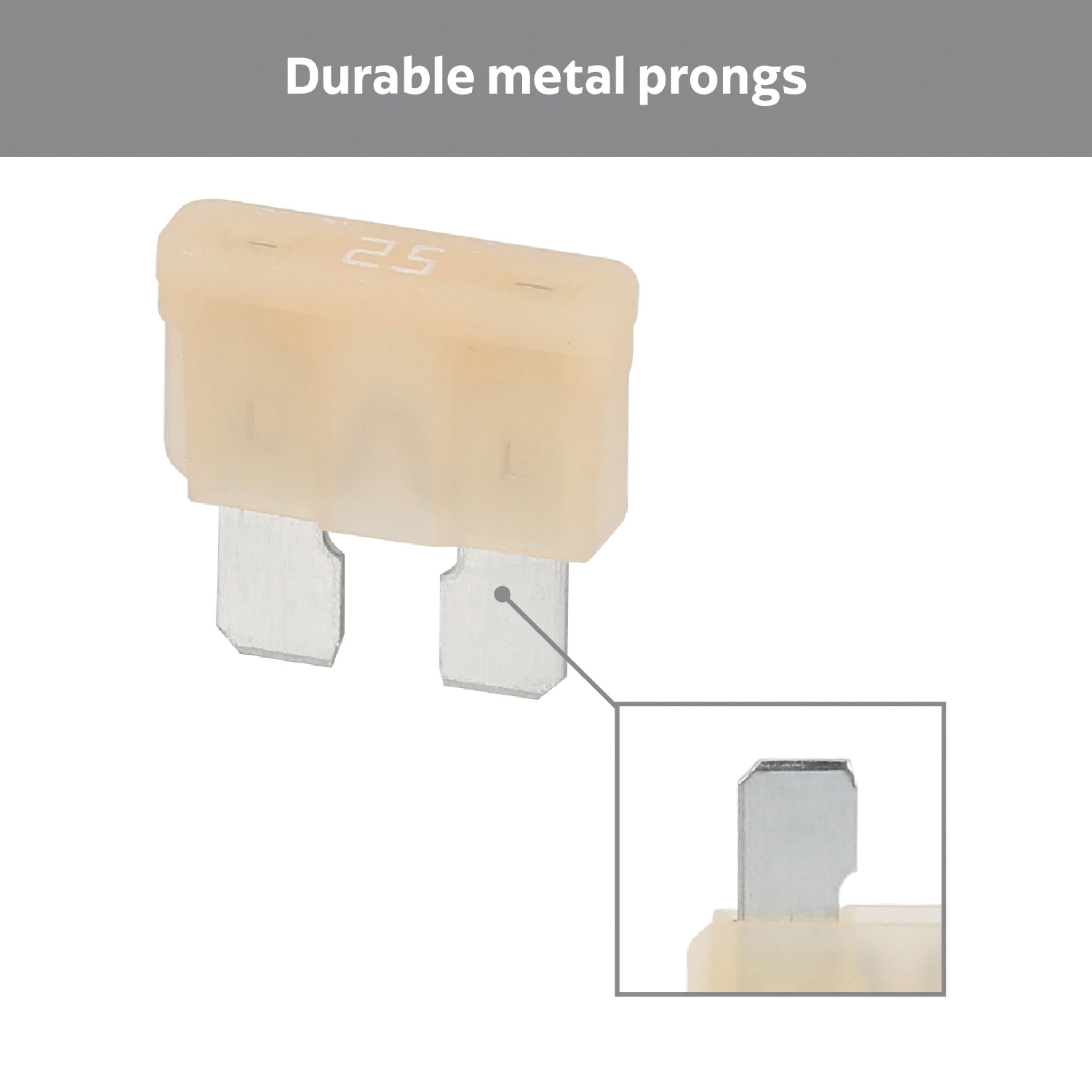 EverStart 25 Amp Automotive ATC Blade Fuses, UL Listed, Auto, Marine, and Electrical Applications, 5 Pack
