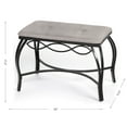 thumbnail image 5 of Mango Steam Vanity Seat for Makeup Room, Dressing Stool, Entryway Bench - Gray Shoe Bench, 5 of 10
